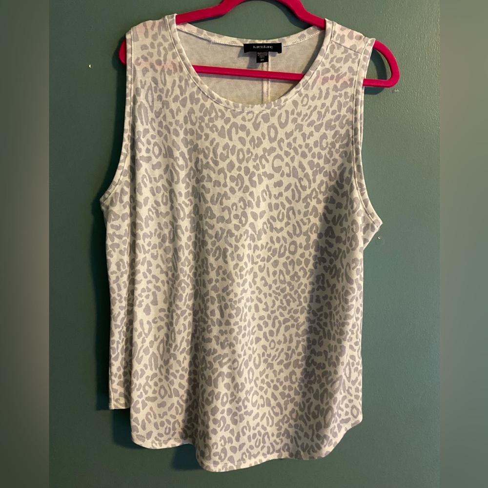 Karen Kane 2x animal print knit tank
